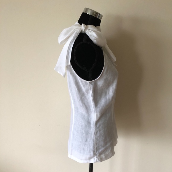 NWOT Nara Camicie White Linen Blouse - Picture 4 of 8